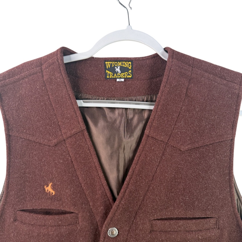 Wyoming Traders Vest Mens XL Brown 100% Virgin Wool Western Cowboy Rancher 10235